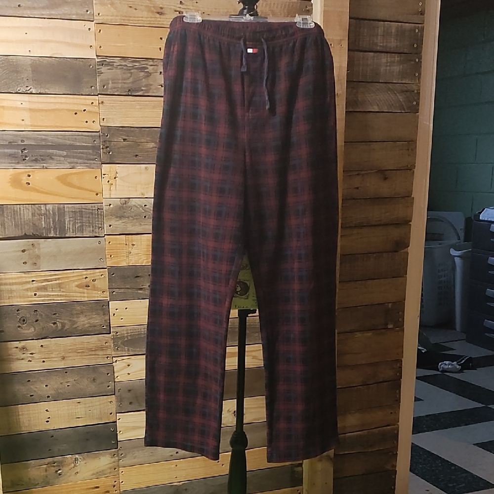 Tommy Hilfiger Red and Black Plaid Pants